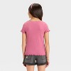Girls' Short Sleeve Fitted Pointelle T-Shirt - Cat & Jack™ - 2 of 3
