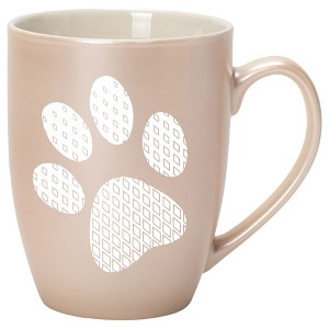 Elanze Designs Pawprint Diamond Gradient Precious Pearl 10 ounce New Bone China Coffee Cup Mug - 1 of 1