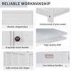 Upholstered Storage Ottoman Bench with 3 Shutter-Shaped Doors Cabinet,Shoe Bench with Hidden Storage Space,Removable Seat Cushion for Home Decoration - 3 of 4