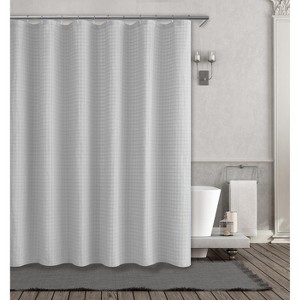 Kate Aurora Spa Collection Modern Waffle Fabric Shower Curtain - Standard Size - 1 of 1