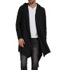 Men's Long Hooded Cardigan Ruffle Shawl Long Sleeve Lightweight Open Front Drape Cape Overcoat - 2 of 4