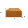 HomeRoots 36" Orange Genuine Leather And Solid Wood Square Cocktail Table - 3 of 4