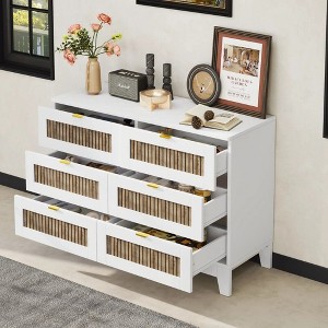 NicBex 6 Drawers Dresser for Bedroom,Farmhouse Dresser with Metal Handles,Dressers for Kids Room,Living Room,Entry and Hallway - 1 of 4