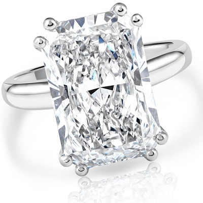 Pompeii3 Certified 4.00Ct Radiant Cut Diamond Engagement Ring White Gold Lab Created - Size 7