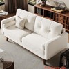 65 in Loveseat Sofa, Mid Century Modern Couch Comfy Love Seat Couches for Living Room, 2 Seater Deep Seat Sofa, Upholstered Couches - 3 of 4