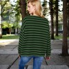 Anna-Kaci Women's Striped Boatneck Sweater with Relaxed Fit and Long Sleeves - 3 of 3