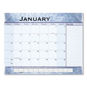 Slate Blue Desk Pad, 22 x 17, Blue Sheets, Clear Corners, 12-Month (Jan to Dec): 2026 - 1 of 4