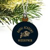 US Naval Academy Midshipmen Mini Small Tiny Wood Christmas Tree Holiday Ornament - 3 of 4