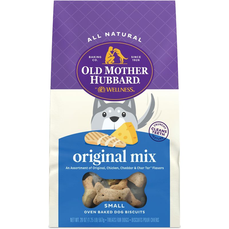 Old Mother Hubbard by Wellness Classic Crunchy Original Assortment Biscuits Small Oven Baked with Carrot, Apple, Cheese and Chicken Flavor Dog Treats, 1 of 9