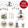 Pete The Cat Party in A Box Kit - Serves 10 People - Plates, Cups, Napkins, Utensils, Hats, Banners and More - Celebration, Birthday Party, Toddler - 3 of 4
