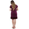 Memoi Women's Smooth Velour Luxe Frosted Trim Nightshirt - 3 of 4