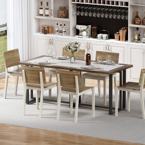 PAKASEPT Dining Table for 6 People, 70.8" Long Kitchen Table,Wood Dining Table, Kitchen & Dining Room Table, Rectangle Dining Room Table - 1 of 4
