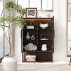 NicBex Modern Freestanding Sideboard Pantry Cabinet with Glass Door & LED Lighting,Display Bar Buffet Cabinet for Hallways,Living Room,Kitchen - 3 of 4