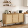 Lirago Natural Rattan Sideboard with 3 Doors-Kitchen & Living Room Storage Cabinet Brown - 2 of 4