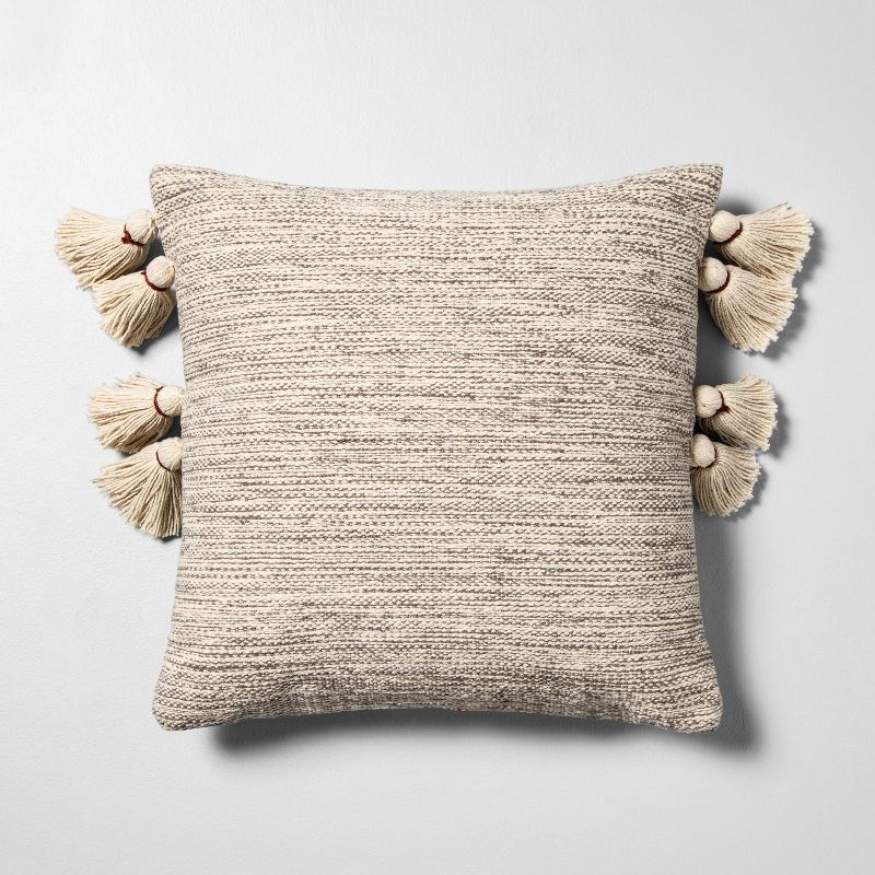 Textured Throw Pillow Tan - Hearth &#38; Hand&#8482; with Magnolia, 1 of 10