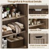 Freestanding Storage Cabinet with 4 Drawers,  Doors & Adjustable Shelf - 4 of 4
