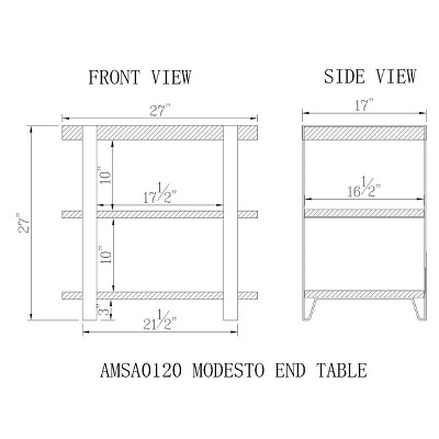 Modesto 31" Reclaimed Wood and Metal Strap End Table