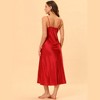 cheibear Women's Spaghetti Strap Nightdress Cami Satin Pajama Dress - 3 of 4
