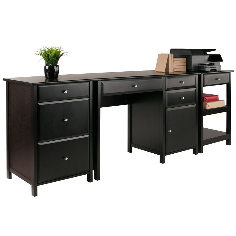 3pc Delta Home Office Set Black - Winsome, 4 of 6