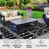 Outdoor Modern Stripe Picnic Mat Reversible Lightweight Portable Woven Plastic Straw Rug Area Rugs for Camping Garden Backyard - 4 of 4