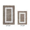 Hotel Bath Rug 100% Premium Cotton Tufted Weave Two Tone Reversible 2 Piece Bathroom Rug Set, Super Soft & Water Absorbent, Machine Washable Bathmat - 2 of 4