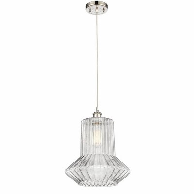 Springwater - 1 Light Cord Hung Mini Pendant In Industrial Style-14 Inches Tall and 12 Inches Wide