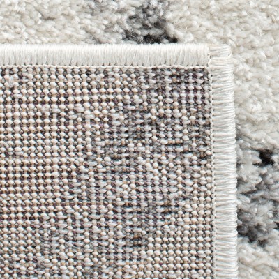 Off-White and Grey Geometric Easy-Care Synthetic Area Rug, 2'6" x 4'