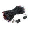Novelty Lights 100 Light Incandescent Mini Christmas String Lights Black Wire 50 Feet - 2 of 4