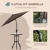 4-Piece Outdoor Patio Dining Set with 2 Folding Chairs, Adjustable Angle Umbrella, Wave Textured Tempered Glass Top - 3 of 4