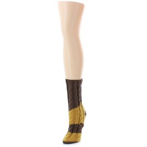 Memoi Women's Color Swish Chunky Knit Boot Sock - 1 of 2