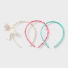 Girls' 3pk Headbands - Cat & Jack™: Solid Pattern, Recycled Polyester, ABS Material, Ages 3+ - 2 of 3