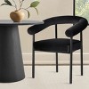 35" Modern Dining Set for 2,Wooden Round Dining Table with Upholstered Velvet Curved Armrest Dining Chair for Small Space Dining Room - 4 of 4