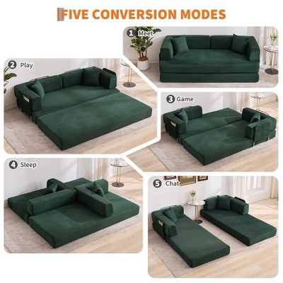 Five conversion modes of the sofa bed with pictures