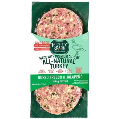 Mighty Spark Food Co. Queso Fresco & Jalapeno Turkey Patties - 9oz