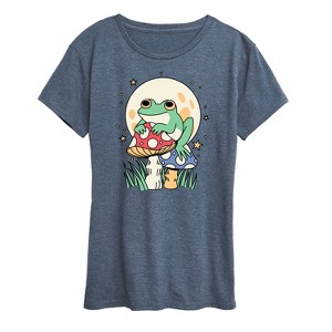 Women's - Instant Message - Frog And Mushrooms Short Sleeve Graphic T-Shirt - 1 of 4