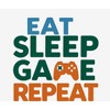 "Eat, Sleep, Game, Repeat" Adult Crew Neck Long Sleeve Tee - 2 of 2