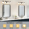 POWLIG 27.75-in 4-Light Vintage Courtly Black Bathroom Vanity Light with Frosted Milk Glass Shade - 4 of 4
