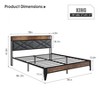Full Bed Frame, Storage Headboard with Charging Station, Solid Metal Frame, Noise Free, No Box Spring Needed - 2 of 4