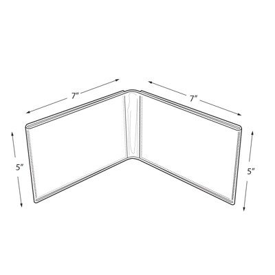 Clear Acrylic Double Photo Holder, Side by Side Dual Frame, 7"W x 5"H, 2-Pack