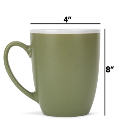Assorted Color Matte Ceramic 16oz Mugs Set of 4