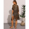 INSPIRE CHIC Women's Boho Open Front Short Sleeve Lightweight Fringe Beach Knit Cardigans - 4 of 4