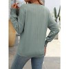 BLUEMING Womens Casual Shirts Long Lantern Sleeve Dressy V Neck Tunic Blouses Loose Business Work T-Shirts - 2 of 4