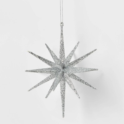 Plastic Spike Starburst Christmas Tree Ornament Silver - Wondershop&trade;