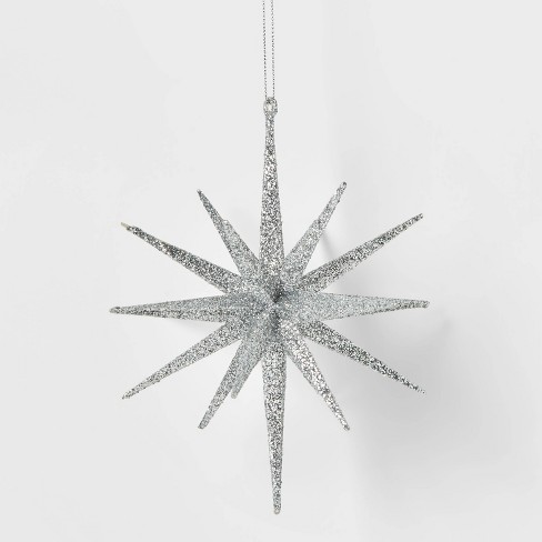 Plastic Spike Starburst Christmas Tree Ornament Silver - Wondershop ...