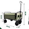 DSVIMOY Collapsible Foldable Wagon Cart, Beach Wagon Utility Cart for Camping Shopping Sports Gardening Fishing, Green, 35.04"*24.41"*38.58" - 3 of 4