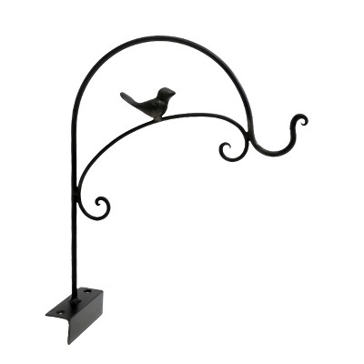 VIP Metal 11 in. Black Plant Hanger with Bird