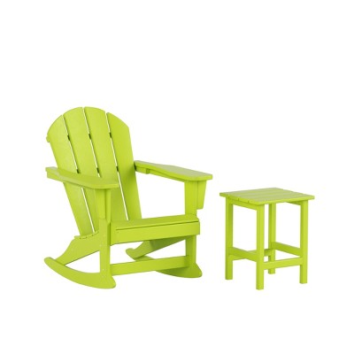 WestinTrends 2-Piece Set Outdoor Adirondack Rocking Chair with Side Table