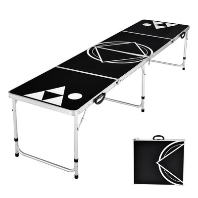 Costway 8 Foot Beer Pong Table Portable Party Drinking Game Table Tailgate Table
