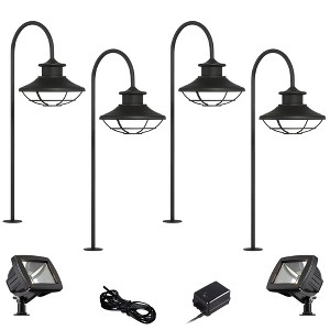 John Timberland Braden Textured Black 8-Piece LED Path and Flood Light Set - 1 of 4