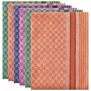 Unique Bargains Kitchen Waffle Weave 100% Cotton Soft Absorbent Dish Towels 15" x 25" 6 Pcs - 1 of 4
